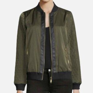 MICHAEL Michael Kors Olive Green Quilted Bomber Jacket Size XL Trending Color